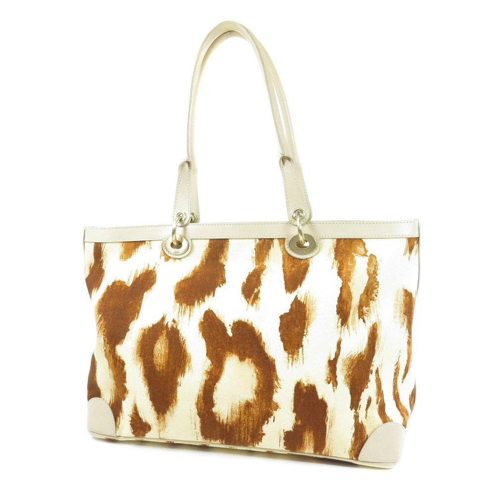 Dior Motif Handbag CHRISTIAN  Animal Canvas